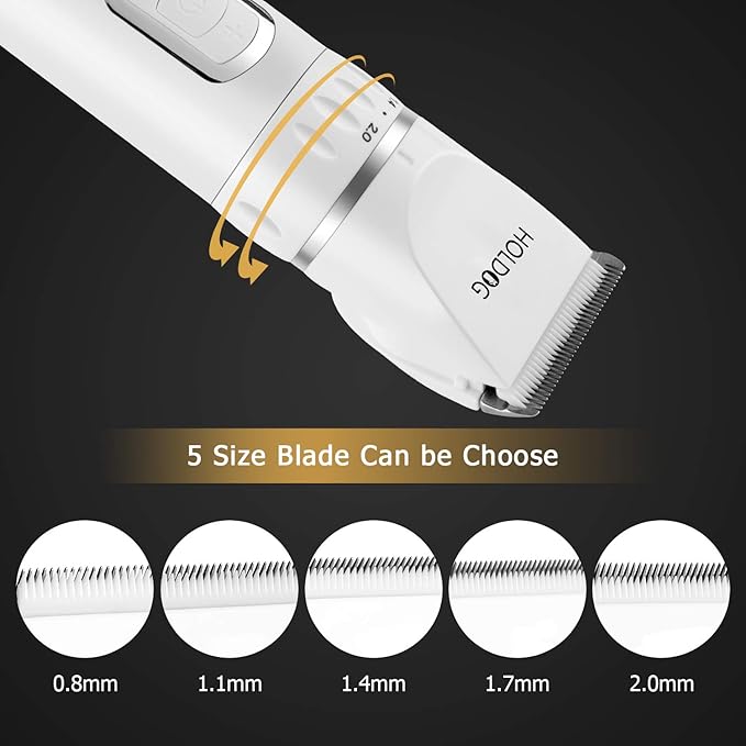 Dog Clippers Professional Heavy Duty Dog Grooming Clipper 3-Speed Low Noise High Power Rechargeable Cordless Pet Grooming Tools for Small & Large Dogs Cats Pets with Thick & Heavy Coats-PawvioPets