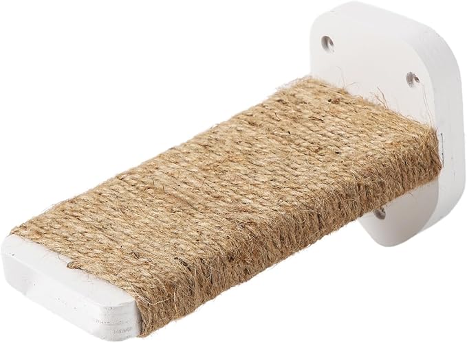 3-in-1 Cat Climbing Wall Steps with Hemp Rope, Shelves and Perches - Wall-Mounted Cat Furniture Set with Scratching Pads (White)-PawvioPets