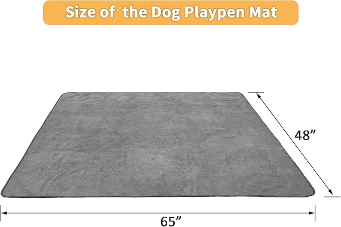 Dog Pee Pad Washable Extra Large, Instant Absorb Thicker Training Pads Non-Slip Pet Playpen Mat, Waterproof Reusable Floor Mat Ideal for Puppy Senior Dog Whelping Incontinence Housebreaking 65x48 Inch-PawvioPets