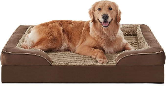 FURTIME Orthopedic Bed for Large Dogs, XL Washable Dog Beds Large Sized Dog, Comfy Supportive Foam Pet Couch Bed with Removable Washable Cover, Waterproof Extra Large Sofa Bed Foam and Nonskid Bottom-PawvioPets