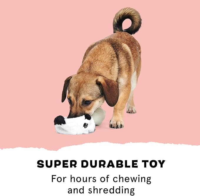 Barkbox Super Chewer Tough Dog Chew Toys for Aggressive Chewers, Plush 2 Toys in 1 (Panda - Large)-PawvioPets