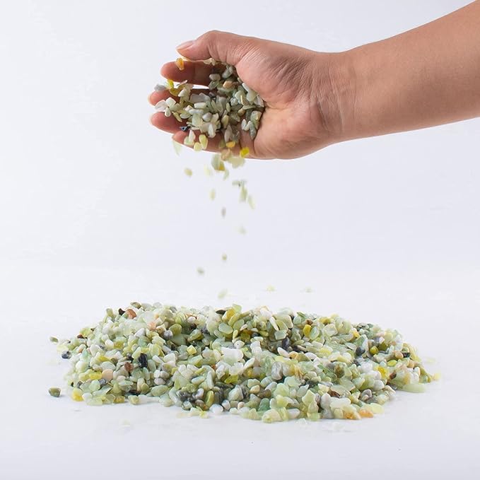 7lb Jade Bean Pebbles,1/4 Inch Cactus Bonsai DIY Rocks, Natural Succulent Rock and River Rocks Decorative for Aquariums, Vases, Terrarium, Outdoor Gardening, Top Dressing for Potted Plants-PawvioPets