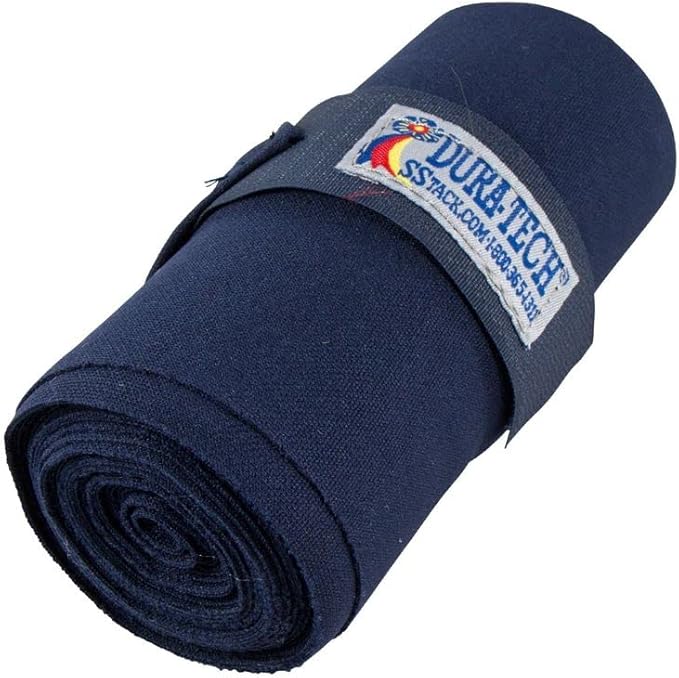 Dura-Tech Standing Wraps for Horses | Color Navy | Optimal Comfort & Support | Ideal for Post-Exercise & Trailering | Right Tension Application | Secure Closure-PawvioPets