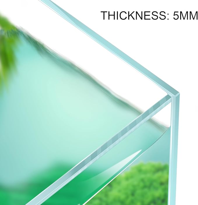 Cube Rimless Aquarium 4 Gallon, Ultra Clear Low Iron Nano Fish Tank for Betta, L9.8×W9.8×H9.8 Glass Thickness 5mm with EVA Foam Leveling Mat-PawvioPets