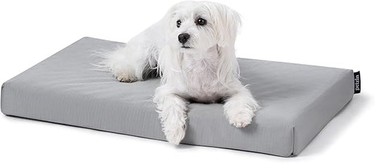 Cybarmour Indestructible Dog Bed - Outdoor Waterproof Chew Proof Dog Crate Pad - Orthopedic Kennel Mat for Aggressive Chewers - Small Breeds & Fits 24-Inch Crate - 23"x16", Limestone-PawvioPets