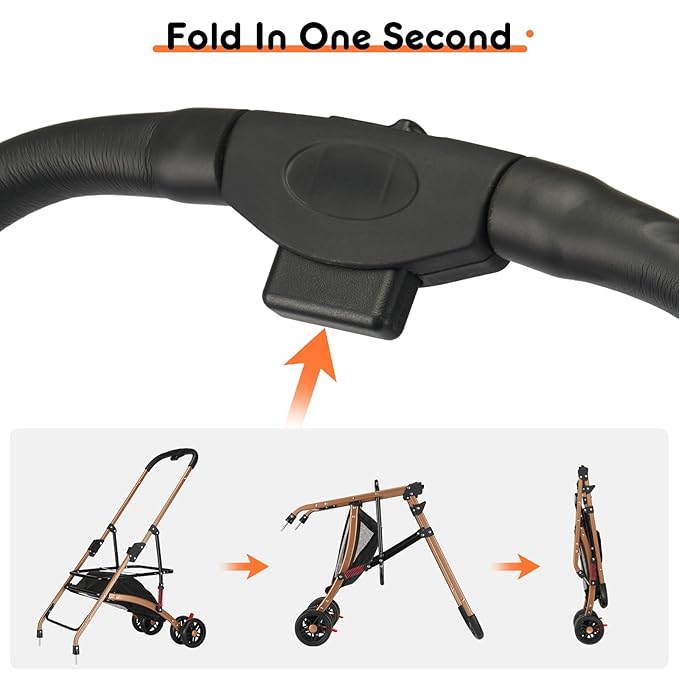 3-in-1 Foldable Pet Stroller for Medium Dogs & Cats (50lbs) - Detachable Carrier, Car Seat, Storage Basket, 5" Lockable Wheels-PawvioPets