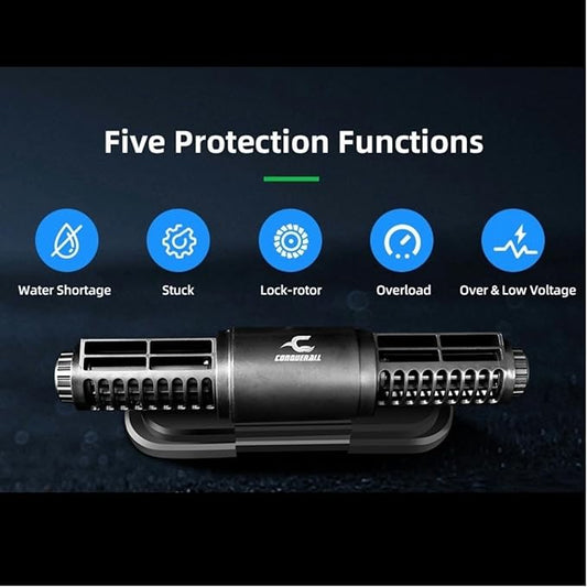 CONQUERALL 4700GPH 25W Powerhead Sine Frequency Conversion Technology Cross Flow Pump DC 24V Wavemaker Pump for 1.2m Tank, Aquarium-PawvioPets