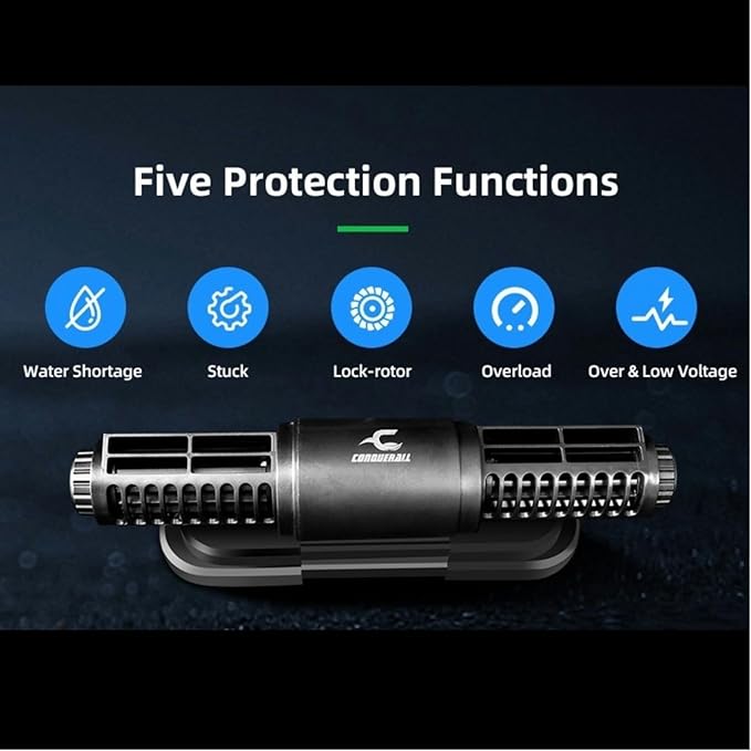 CONQUERALL DC 24V Circulation Flow Pump with controller 35W Wave Maker for saltwater aquarium 90-110 Gallon Fish Tank-PawvioPets