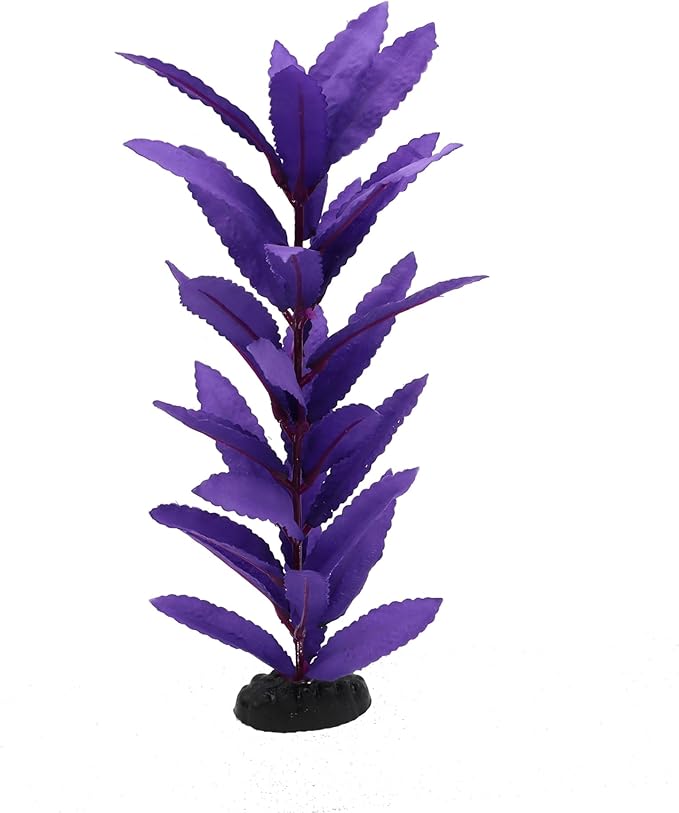 2-Pack 12 Inch Aquarium Silk Aquarium Plants, Artificial Plastic Plant for Small Tank, Goldfish, Fish Hides (Purple, 12 Inch)-PawvioPets