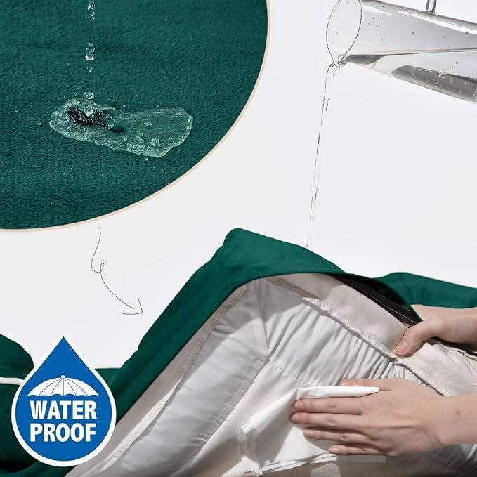 Comfort Expression Orthopedic Large Dog Beds, Waterproof Dog Beds for Large Dogs, Comfy Washable Pet Bed Sofa with Removable Cover & Non-Slip Bottom(Emerald)-PawvioPets