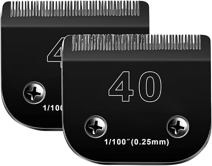 2PACK 40 Blades Dog Grooming Blades Compatible with Ainds/Oster A5/Wahl KM-10 Series Dog Clippers,Detachable Clipper Replacement Blade，Black-PawvioPets