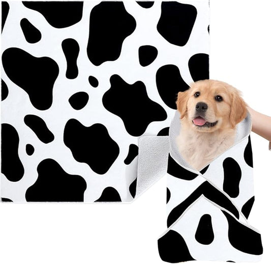 Cat Grooming Wrap, [XXL] Cat Restraint Wrap for Nail Clipping, Ear Cleaning, and Teeth Brushing, Self-Adherent, Anti-Bite, Anti-Scratch, Anti Scratch, Cow White-PawvioPets