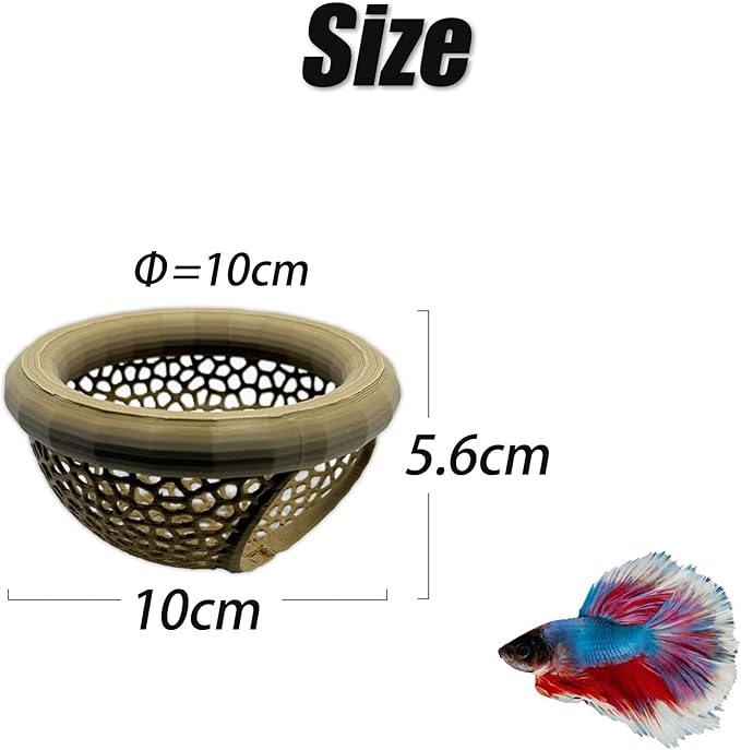 Aquarium Floating Betta Fish Skins, Betta or Shrimp Feeder, Cave and Hammock, Small Fish Feeding Rings, Aquarium Hiding Feeding Decorative Accessories (Wood Color)-PawvioPets