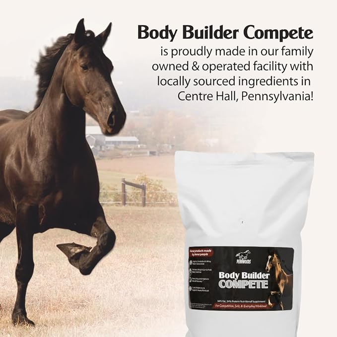 Body Builder Compete: Advanced Horse Weight Gain Supplement, Designed for Competition and Sale, 11lb Bag-PawvioPets