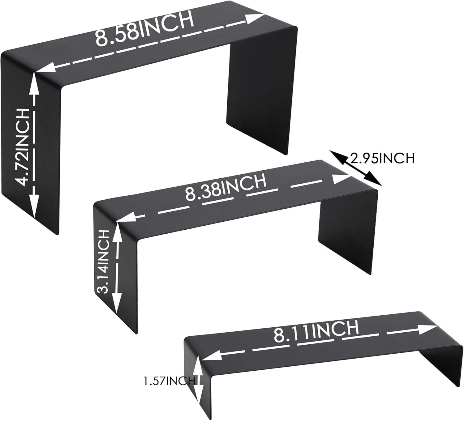 ihomecooker 6 Pc Metal Display Risers Showcase for Shoe Risers Retail Stand Cupcake Stand Dessert Stand (Black)