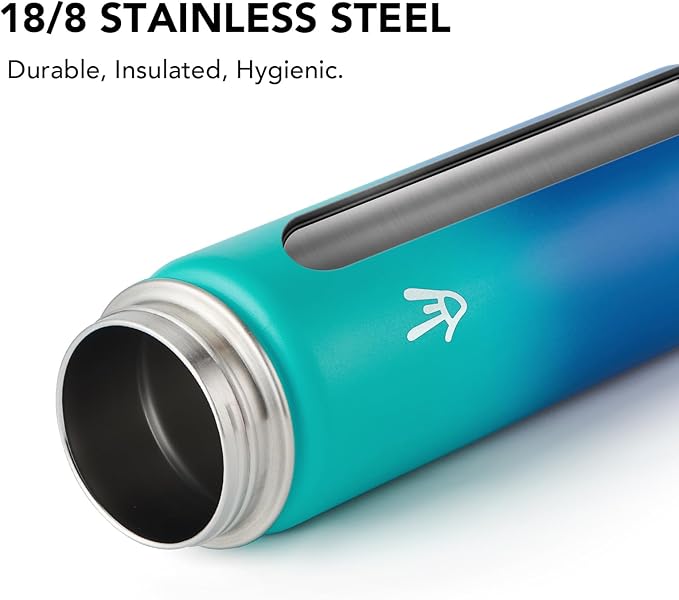 Enerbone 24 oz Insulated Water Bottle, Stainless Steel Bottle with Carrying Strap, Double-Wall Vacuum Insulation Design, Leakproof Sports Bottle with Straw, Keep Drinks Cold or Hot for Hours-PawvioPets