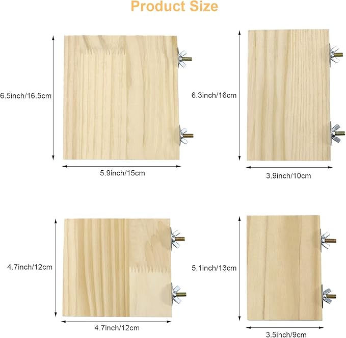 2pcs Bird Perch platform flat Stand Beak Paw Grinding wood for Parrot Parakeet Cockatiel Lovebird Conure Finch Budgie-PawvioPets