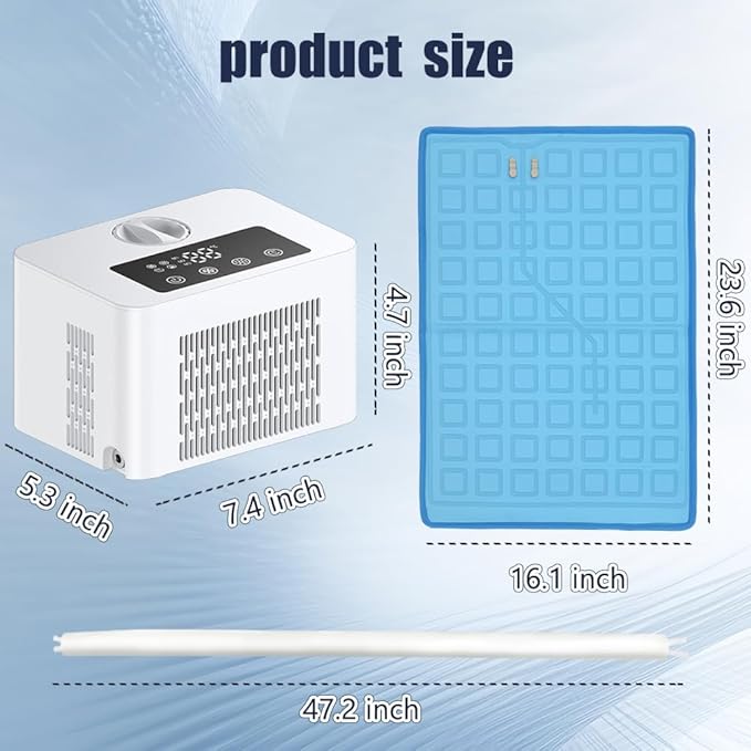 DuDuDog Electronic Self-Cooling and Heating Pet Mat for Dogs and Cats, Quiet Semiconductor Technology with Timed Water Circulation, 15.75 x 23.62 Inches-PawvioPets