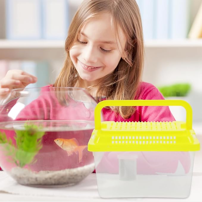 FRCOLOR 2pcs plastic turtle fish tank acrylic reptile cage tortoise habitat Pet Fish Tank Reptile Feeding Tank aquatic turtle tanks and aquariums eamon living habitat mini breeding box-PawvioPets