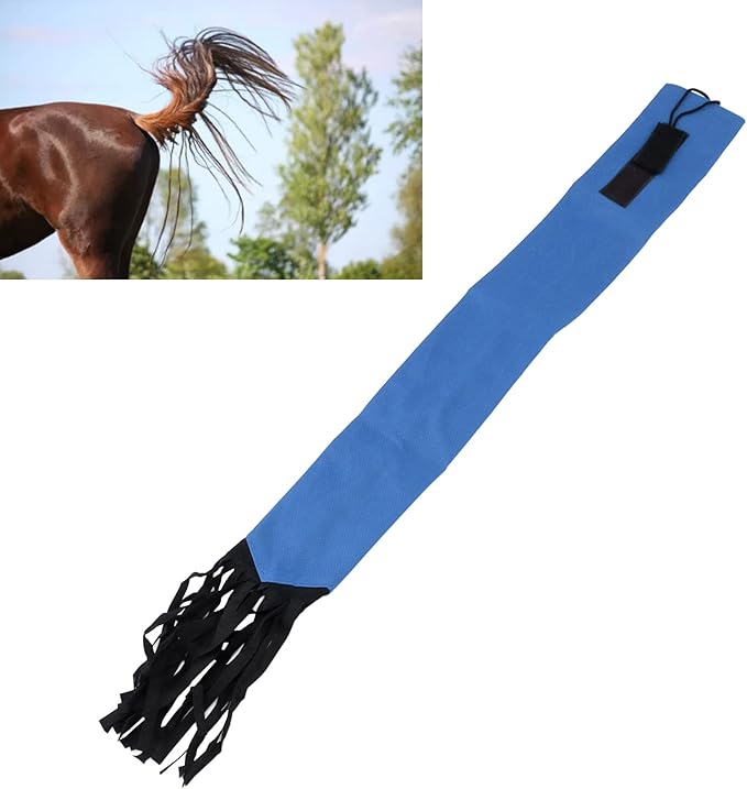 GLOGLOW Horse Tail Bag, Design Horse Tail Guard with Fringe for Keep Tail and Protected (Blue)-PawvioPets