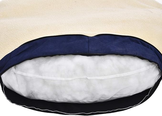 Amazon Basics Pet Cave Bed for Dog, With Removal Nesting Cave Cover, Fits up to 35lbs Pets, 30 x 30 x 12.5 inches, Blue-PawvioPets