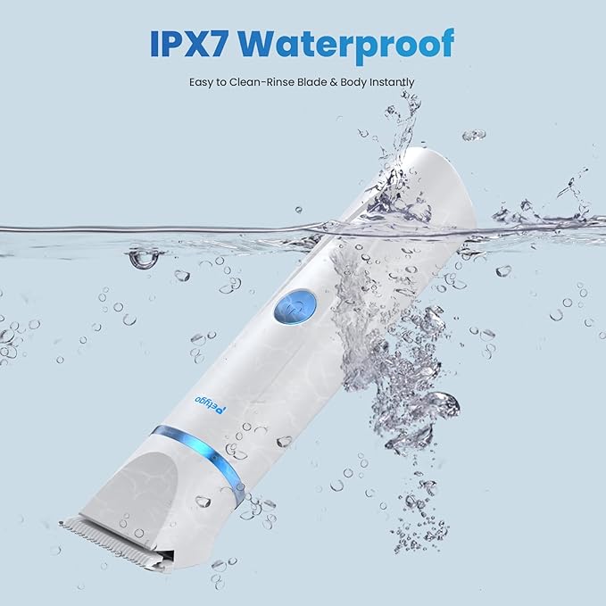 3-in-1 Dog & Cat Grooming Kit - Rechargeable Cordless Pet Hair Clippers with Nail Grinder & Paw Trimmer & 5 Guide Combs, Low Noise Dog Clippers for Grooming Small Medium Pets-PawvioPets