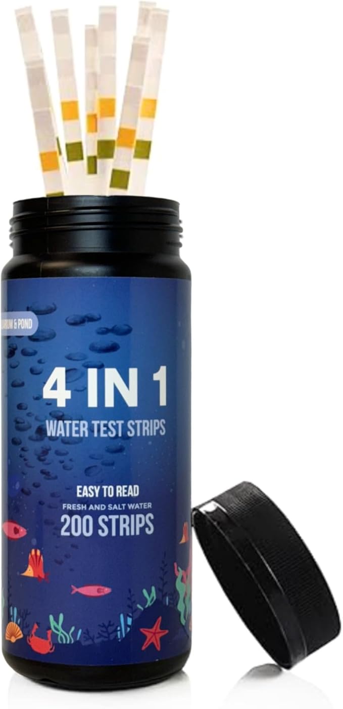 200 Aquarium Water Test Strips - For Fish Tank or Pond - Best Budget Aquarium Water Test On Amazon! - High Accuracy - Tests for Nitrate, Nitrite, PH, and Water Hardness - Veteran Owned Company!-PawvioPets