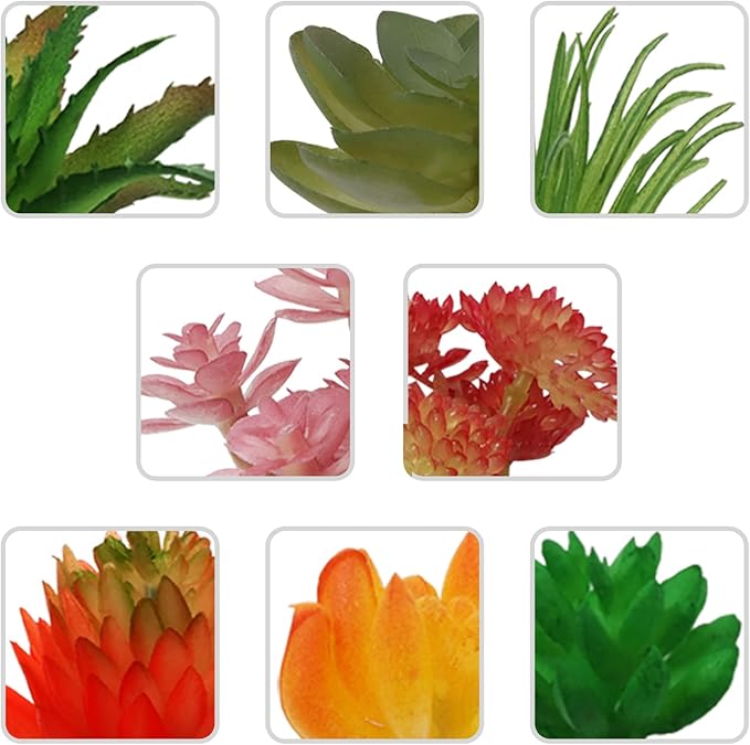 22pcs Colorful Fake Succulents, Mini Artificial Succulents for DIY Crafting Home Terrarium Floral Wall Garden Arrangement Office Decoration (Unpotted)-PawvioPets