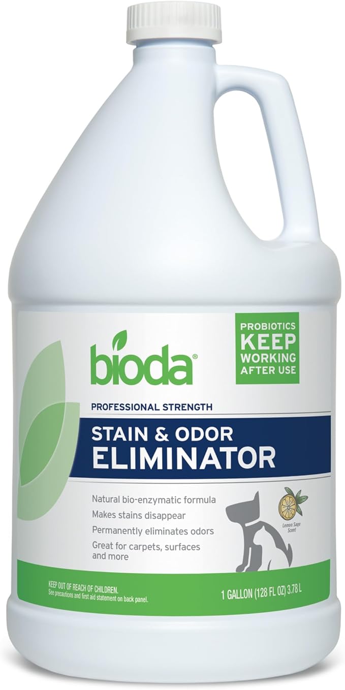 Bioda Pet Stain and Odor Eliminator | Pet Urine Enzyme Cleaner | Stain Remover | Urine Odor Eliminator | Carpet & Couch Cleaner | Made in USA | 1 Gallon-PawvioPets
