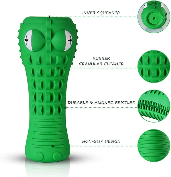 Dog Toys for Aggressive Chewers Large Medium Breed, Indestructible Dog Toothbrush Chew Toys, Squeaky Interactive Tough Extremely Durable, Dogs Toys to Keep Them Busy-PawvioPets