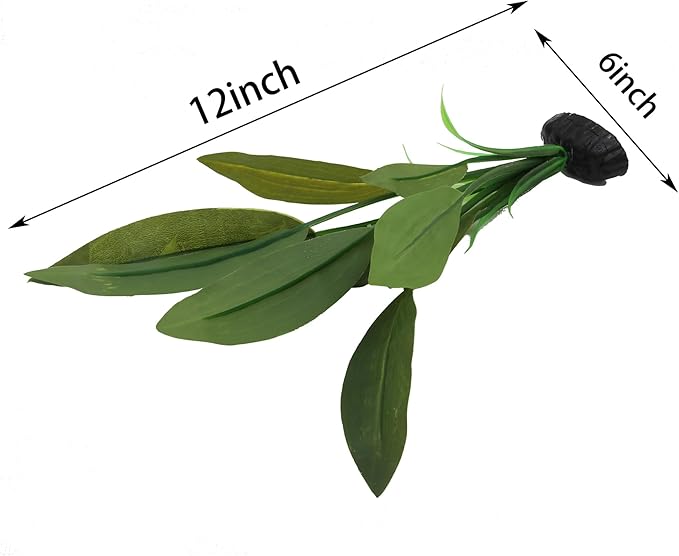 2-Pack 12 Inch Aquarium Silk Aquarium Plants, Artificial Plastic Plant for Small Tank, Goldfish, Fish Hides (Green C, 12 Inch)-PawvioPets