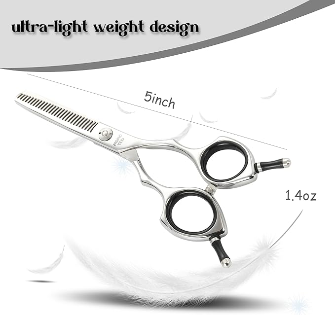 Dog Grooming Scissors 5 inch Small Thinning Scissors Super Light Professional 440C Stainless Steel Pet Shears for Trimming Face and Paws Nose Ear Easy Use.-PawvioPets