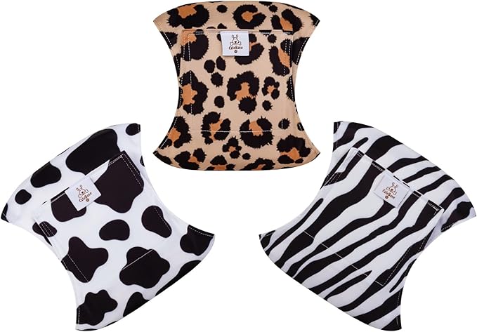 CuteBone Dog Diapers Male Washable Belly Band for Male Dogs Wraps 3pcs a Pack DM39M-PawvioPets