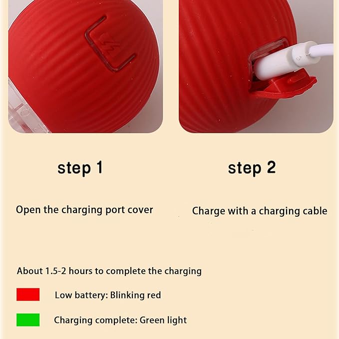 2 Packs Interactive Cat Toy Ball for Indoor Cats - 3-Speed Smart Rolling Ball with Flashing Lights, USB Rechargeable Automatic Motion Kitten Toys for Bored Adult Cats & Playful Kittens-PawvioPets