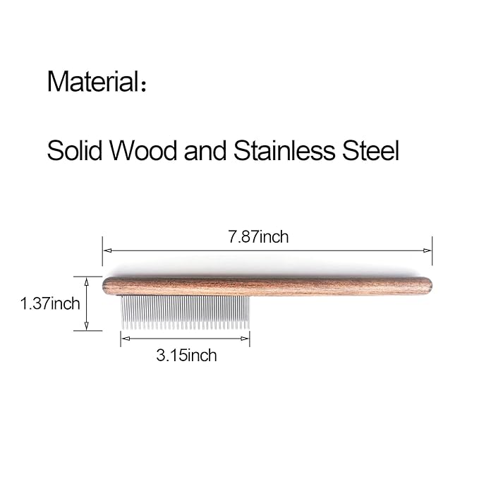 Cat comb,dog comb,Solid Wood Pet Comb Grooming Tool for Cats,Dogs and rabbits…-PawvioPets