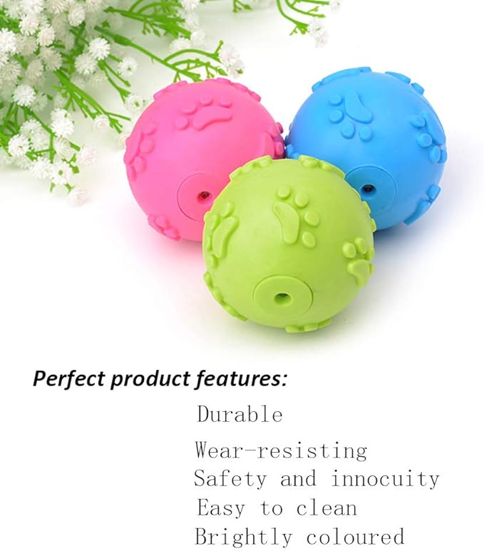 Dog Toys ，Dog Balls for Small Medium Large Dogs Squeaky Toy Balls 3 Pcs-PawvioPets