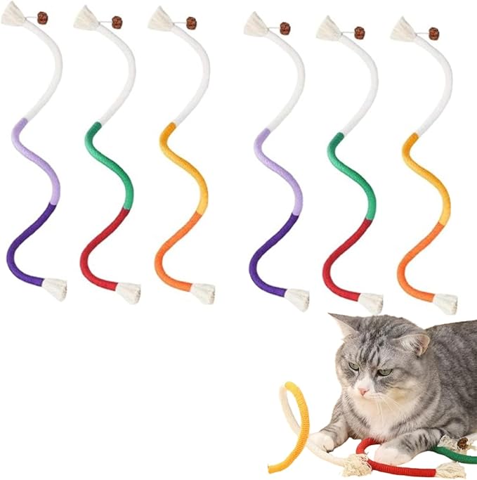 Celery Pets Cat Chew Rope,Catnip-Infused Organic Cotton Chew Rope Toys for Cats, Soft & Safe Dental Chew Toys for Indoor Cats, Self-Play and Teeth Cleaning (6PCS)-PawvioPets