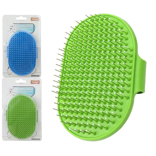 4-Pack Silicone Cat Brush Set, Pet Scratcher and Massager – Adjustable Pet Deshedding Brush, Bath Brush for Cats and Dogs, Suitable for Furniture Legs & Corners (Needle Style - 2PCS (Blue + Green))-PawvioPets