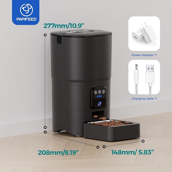 Automatic Cat Feeder,Camera 1080P HD - 6L Pet Feeder, 2.4/5G WiFi Smart App Control, Bluetooth Assist Link,Wide-Angle Lens,Automatic Feeder for Small and Medium-Sized Pets-PawvioPets