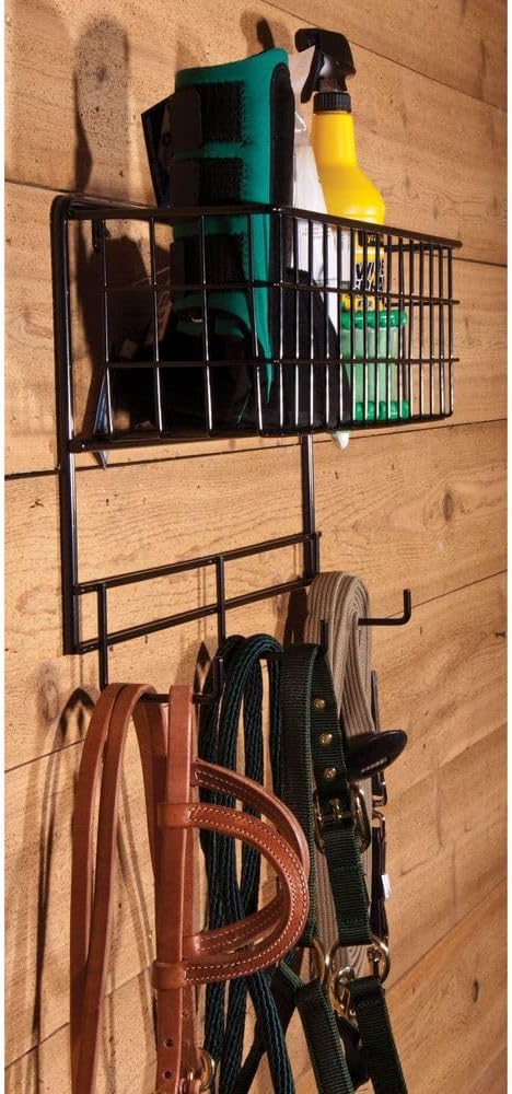 Basket & Tack Rack for Horse | Sturdy, Multi-Function, Mounted Design | 5 Year Warranty-PawvioPets