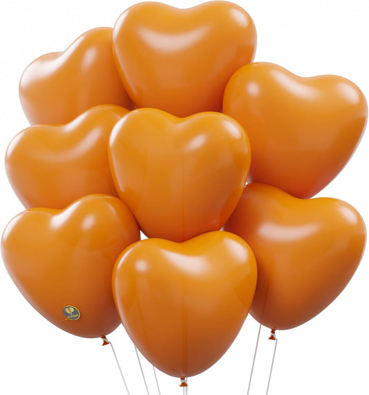 AFTERLOON® Biodegradable Balloons 24 pcs Orange 10 Inch Heart Shaped, Thickened Extra Strong Natural Latex Helium Float, Proposal Marriage Love Baby Shower Gender Reveal Wedding Bridal Corazones