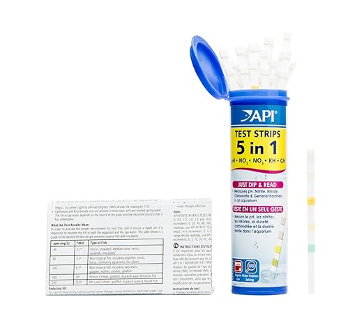 API 5-in-1 Test Strips Freshwater and Saltwater Aquarium Test Strips 25-Count Box-PawvioPets