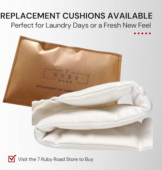 7 Ruby Road Cat Hammock Wall Mounted Shelf with Two Steps Set - Wall Shelves and Perches for Sleeping, Playing, Climbing and Lounging - Modern Cat Bed & Furniture for Indoor and Large Cats or Kitty-PawvioPets