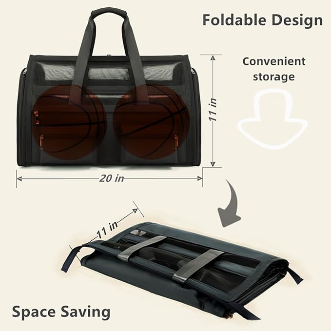 Cat Carrier Bag,Soft Sided Ventilated Pet Carrier for Small Dog Airline Approved Travel Puppy Carrier with Breathable Mesh, Foldable Portable for Outdoor Car-PawvioPets