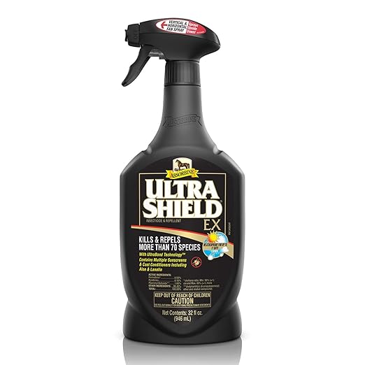 Absorbine UltraShield EX 32oz Sprayer Insecticide, Kills & Repels Flies, Mosquitoes, Ticks, Fleas, Lice, Use on Horses, Dogs, Premises-PawvioPets