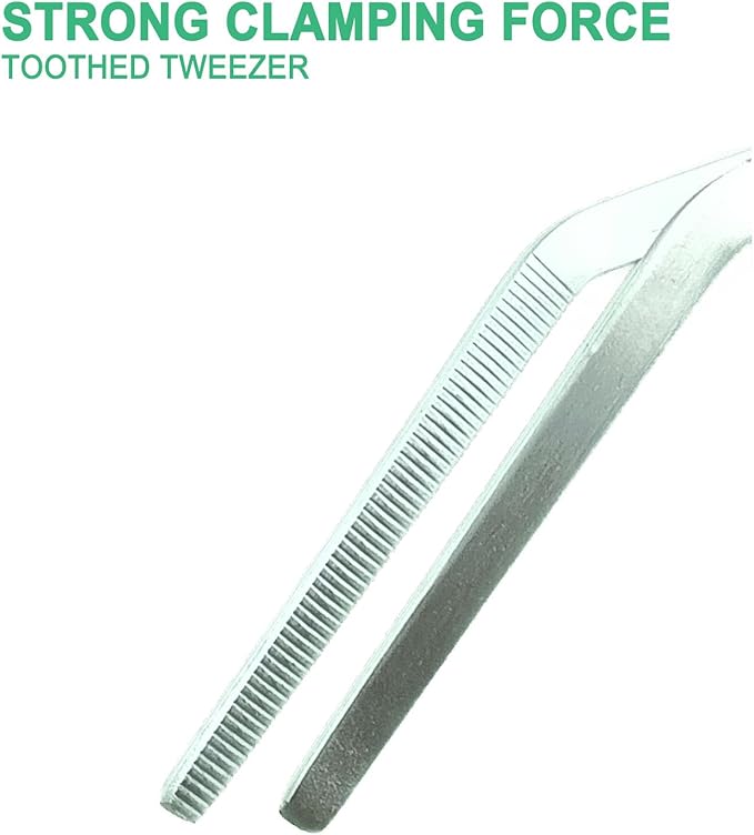 18.9 inch Aquarium Tweezers with Hanger, 2025 New Extra Long Feeding Tongs, Stainless Steel Large Aquascape Tools for Fish Tank, Terrarium, Aquascaping, Reptile Snake (Curved)-PawvioPets
