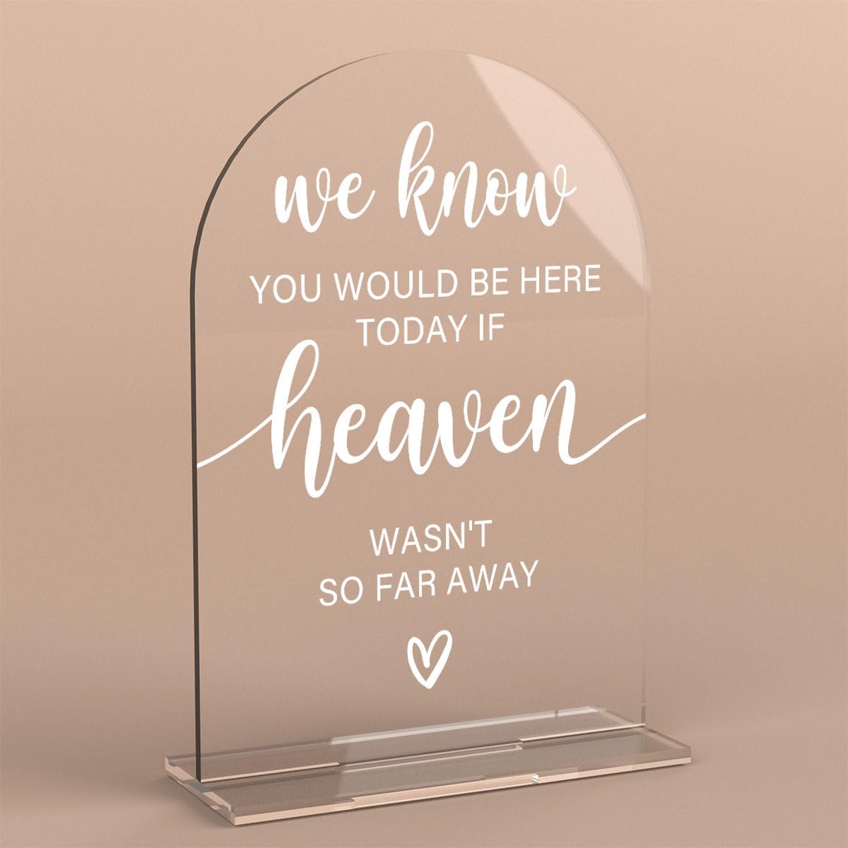 Acrylic Sign, Reception Table Decoration, We Know You Would be Here Today Sign for Ceremony, Modern Font Table Signs, Acrylic Tables Top Signs for Ceremony and Reception (Clear)