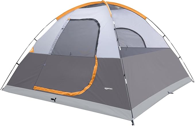 Amazon Basics Camping Tent, 3-Season Dome Design with Rainfly-PawvioPets