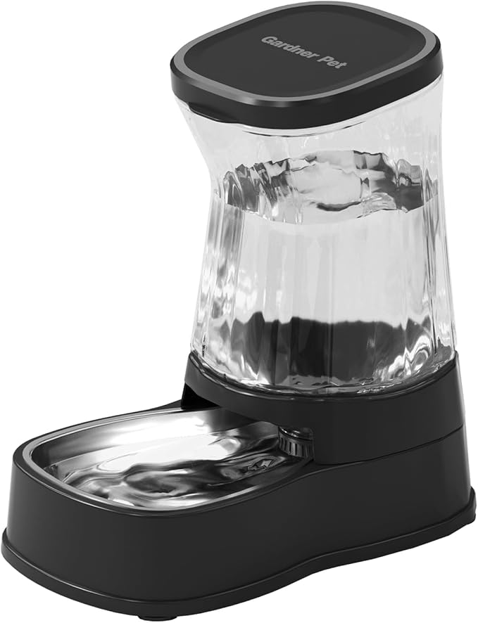 Gardner Pet Automatic Dog Water Dispenser Gravity Stainless Steel Water Waterer Feeder, Large Capacity Water Feeding Bowls for Medium & Large-Sized Dogs Cats Other Pets -(2.1 Gallon)-PawvioPets