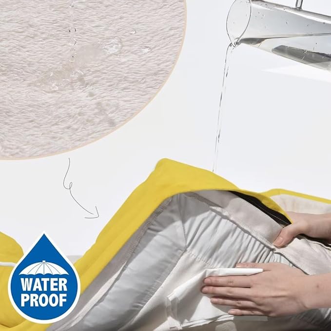 Comfort Expression Orthopedic Dog Beds, Jumbo Dog Bed for Extra Large Dogs, Waterproof Dogs Beds, PV Washable Pet Sofa Couch with Removable Cover & Non-Slip Bottom(Jumbo,Spicy Mustard)-PawvioPets